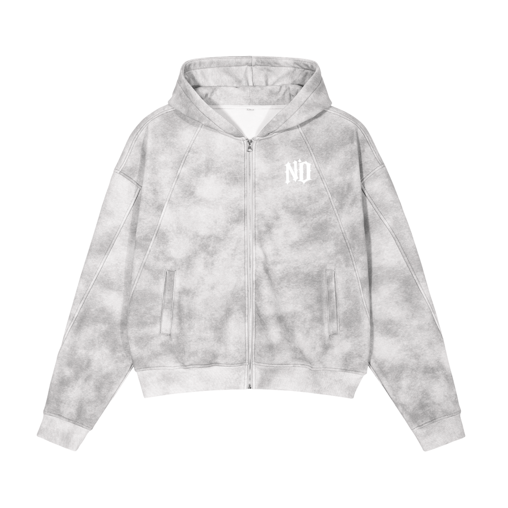 Stone Eagle Dirty Washed Zip-Up Fleece Hoodie