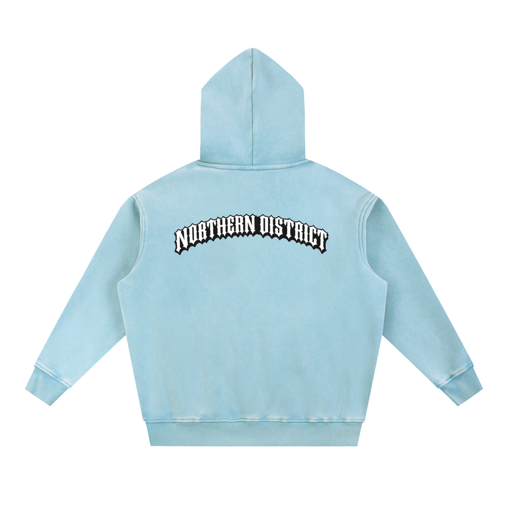 Northern District Gated Snow Wash Fleece Oversize Hoodie