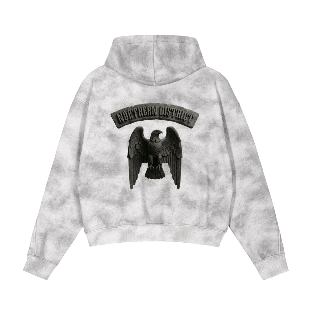Stone Eagle Dirty Washed Zip-Up Fleece Hoodie