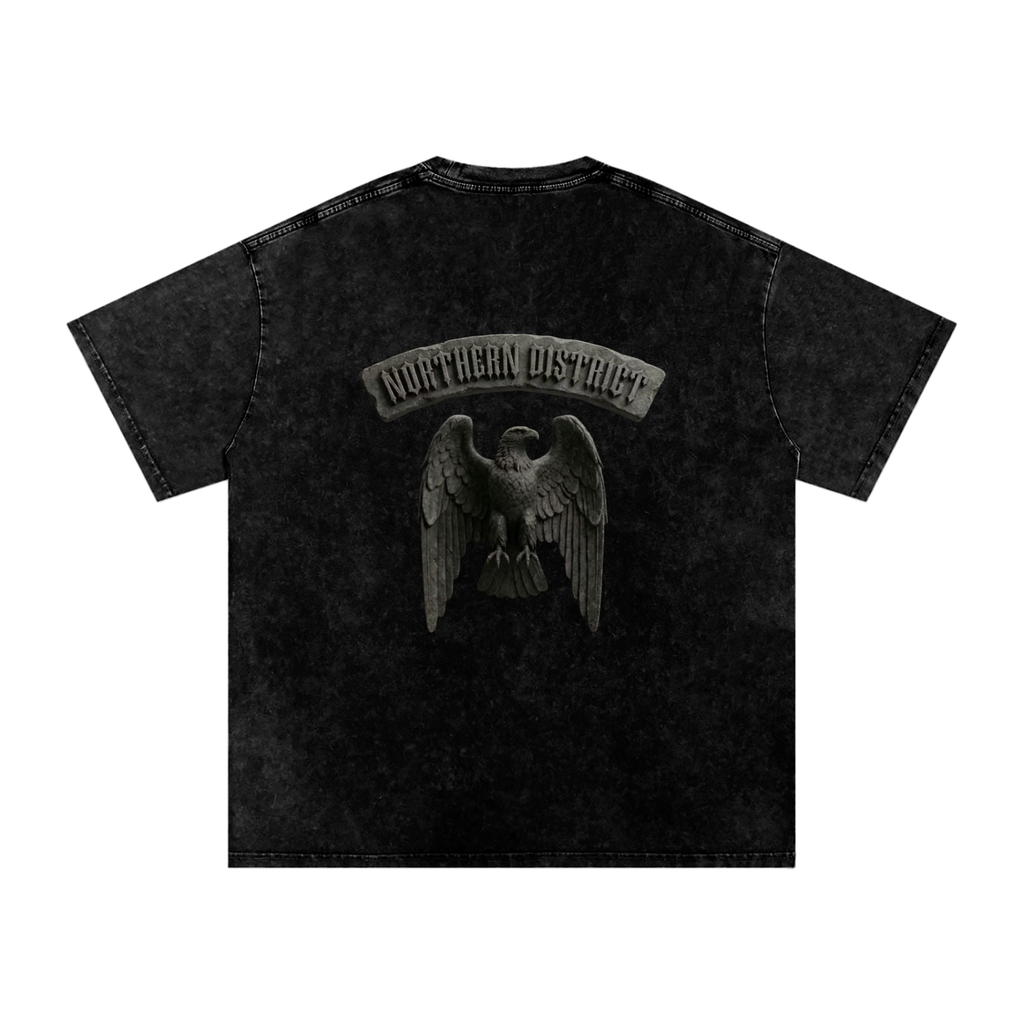 Stone Eagle Snow Washed Oversized Cotton T-Shirt